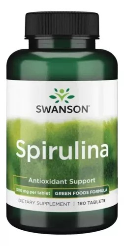 [SWR010] Swanson Spirulina Antioxidante Support 500mg 180 Tabletas. s 