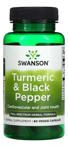 [SW1613] Swanson Turmeric & Black Pepper Cardiovascular  60 Cáps. 