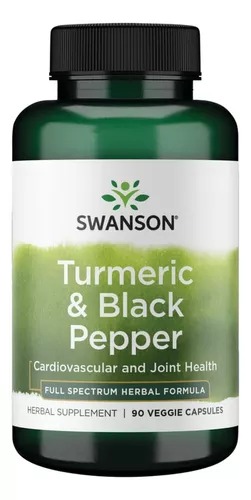 [SW1877] Swanson Turmeric Black Pepper Cúrcuma Y Pimienta Negra 60 Cáps. 